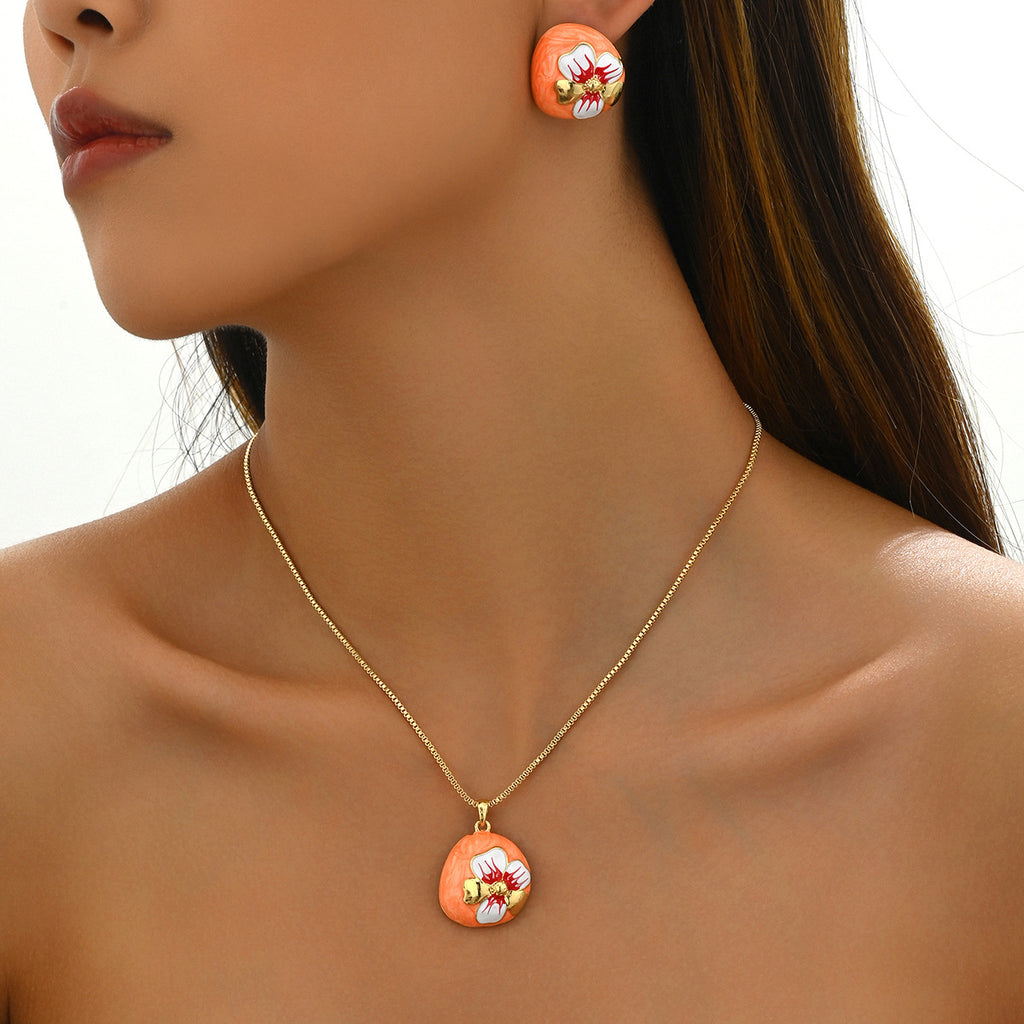 Pink Floral Disc Jewelry — product image 2