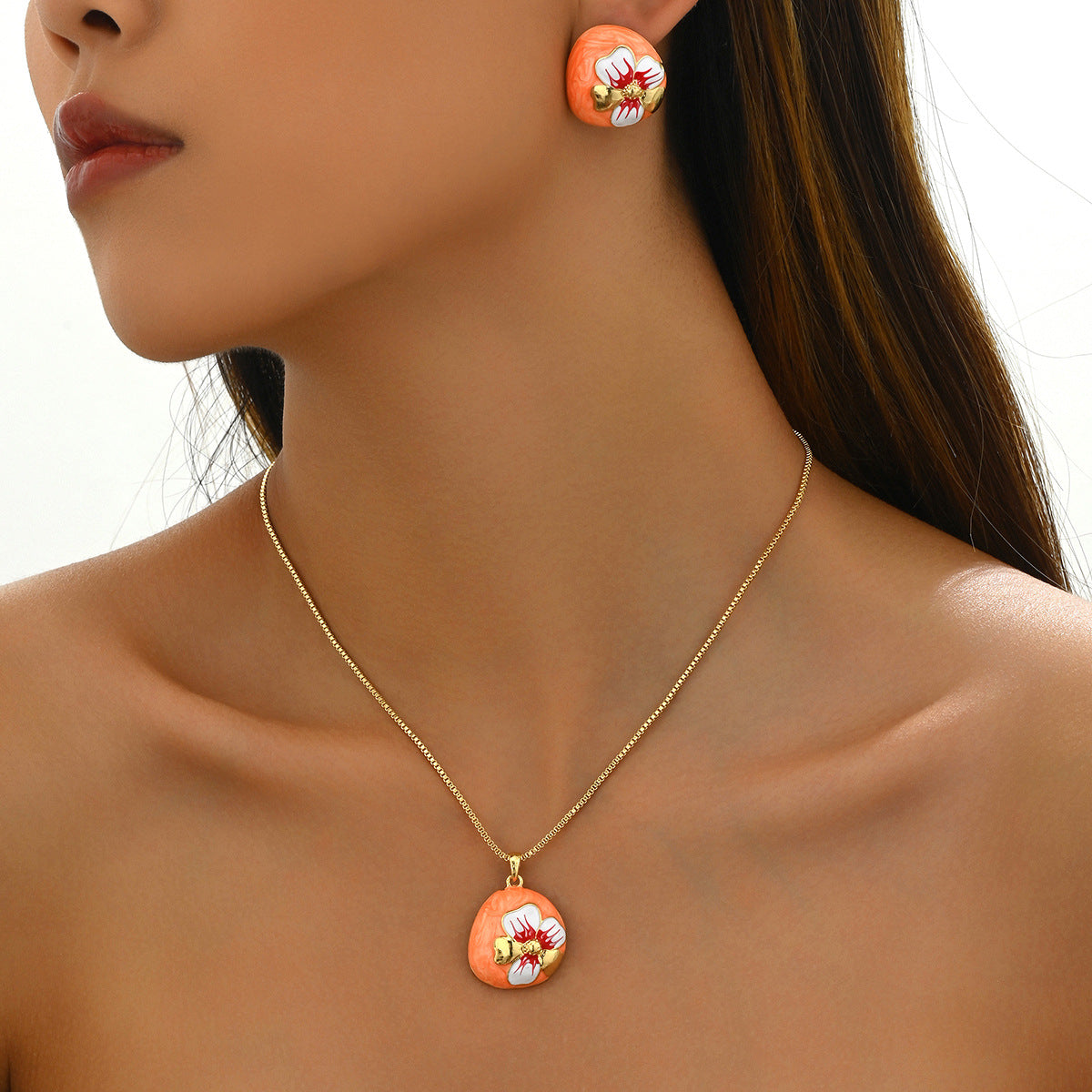 Pink Floral Disc Jewelry — product image 2
