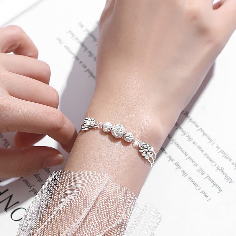 Sansheng Sanshi 999 Pure Silver Bracelet Female Niche Design Light Luxury Bell Bracelet for Girls Ins Style Girlfriends Bracelet