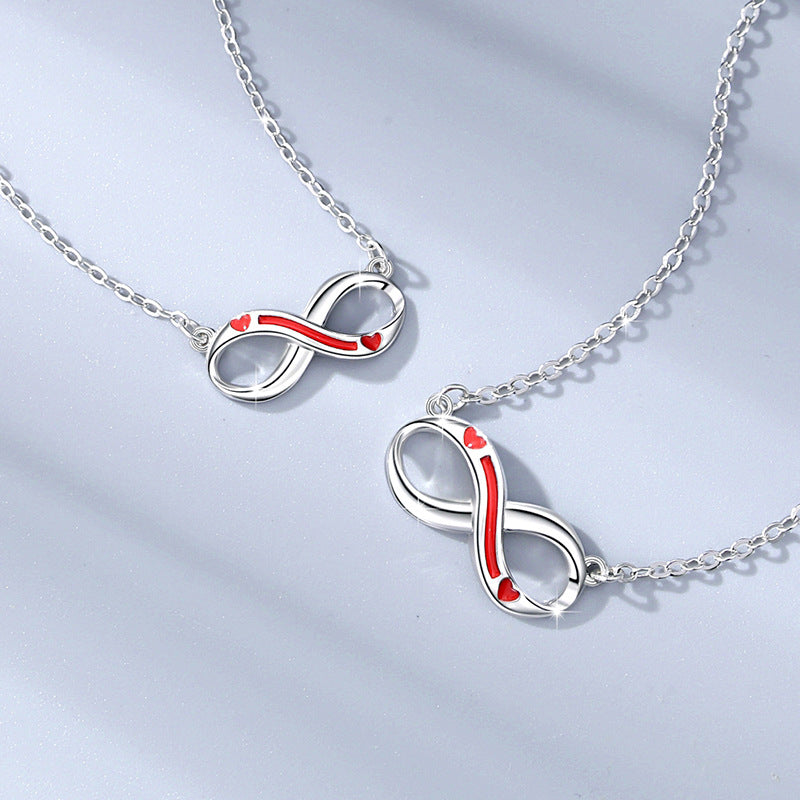 Mobius Ring Sterling Silver 925 Couple Necklace Men's and Women's Light Luxury Love Clavicle Chain Ins Infinite Symbol Pendant