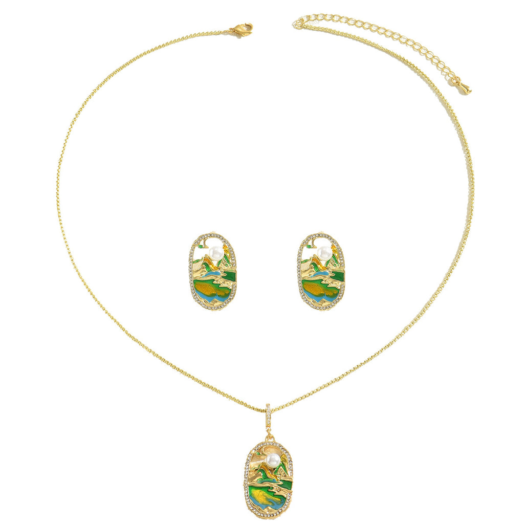 Green Landscape-Effect Pendant Jewelry — product image 5