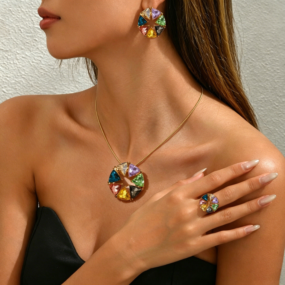 Multicolor Round Cluster Jewelry