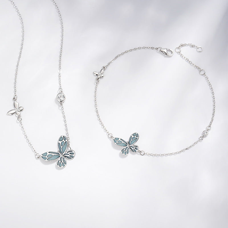 Gioielli in argento sterling 925 – farfalla, dettagli luminescenti