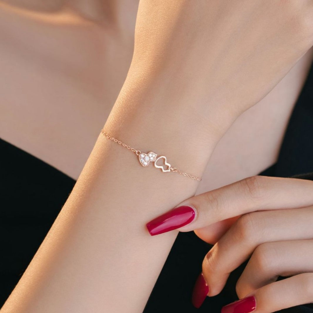 Fu Lu Double Full Sterling Silver 925 Bracelet Women's Fashion Versatile Gourd Zircon Bracelet Ins Little Red Book Same Style Bracelet