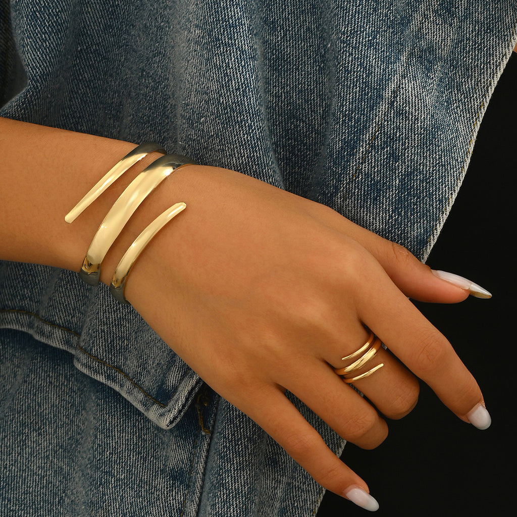 Parallel Curve Open Cuff Jewelry