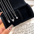 Lovely Sterling Silver 925 Necklace Female Niche Design Light Luxury Horse Eye Zircon Clavicle Chain Ins Style Drop-Shaped Pendant