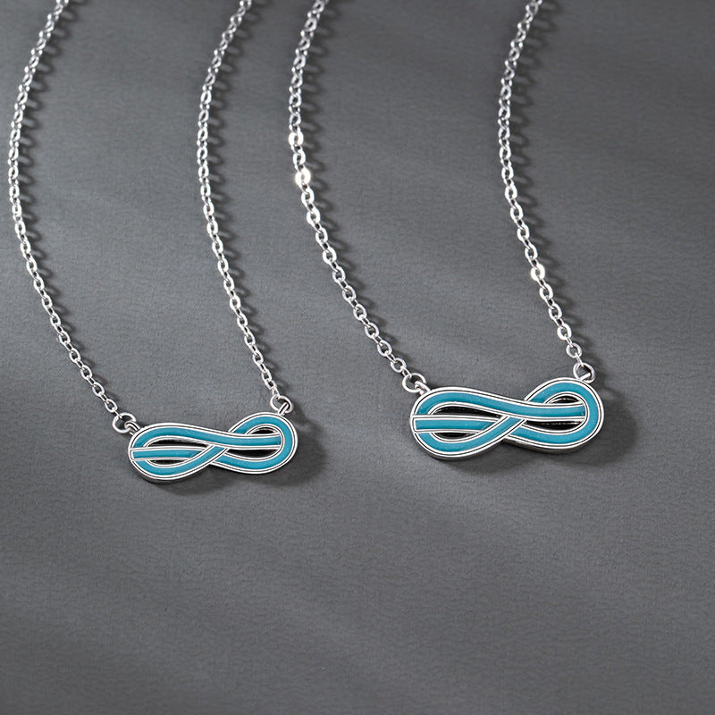 Mobius Ring Sterling Silver 925 Luminous Couple Necklace Niche Design Light Luxury Bracelet Unlimited Symbol Bracelet
