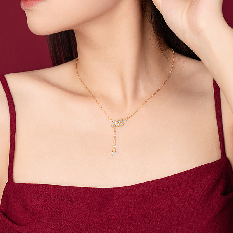 Collana in argento sterling 925 – fiore e zirconi