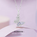 Fantasy Butterfly Sterling Silver S925 Necklace Women's Light Luxury Versatile Shijia Pearl Clavicle Chain Ins Style Zircon Pendant